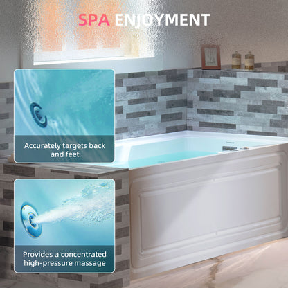 Nisha 60" Alcove Whirlpool Bathtub