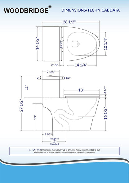 Onyx One-Piece Elongated Toilet - rear view