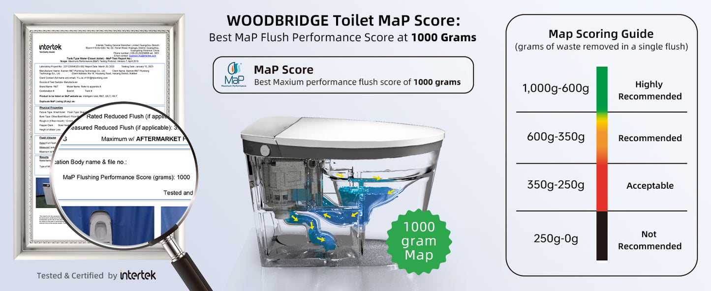 Orion Intelligent Voice-Control Bidet Toilet - 1000 gram MaP score badge