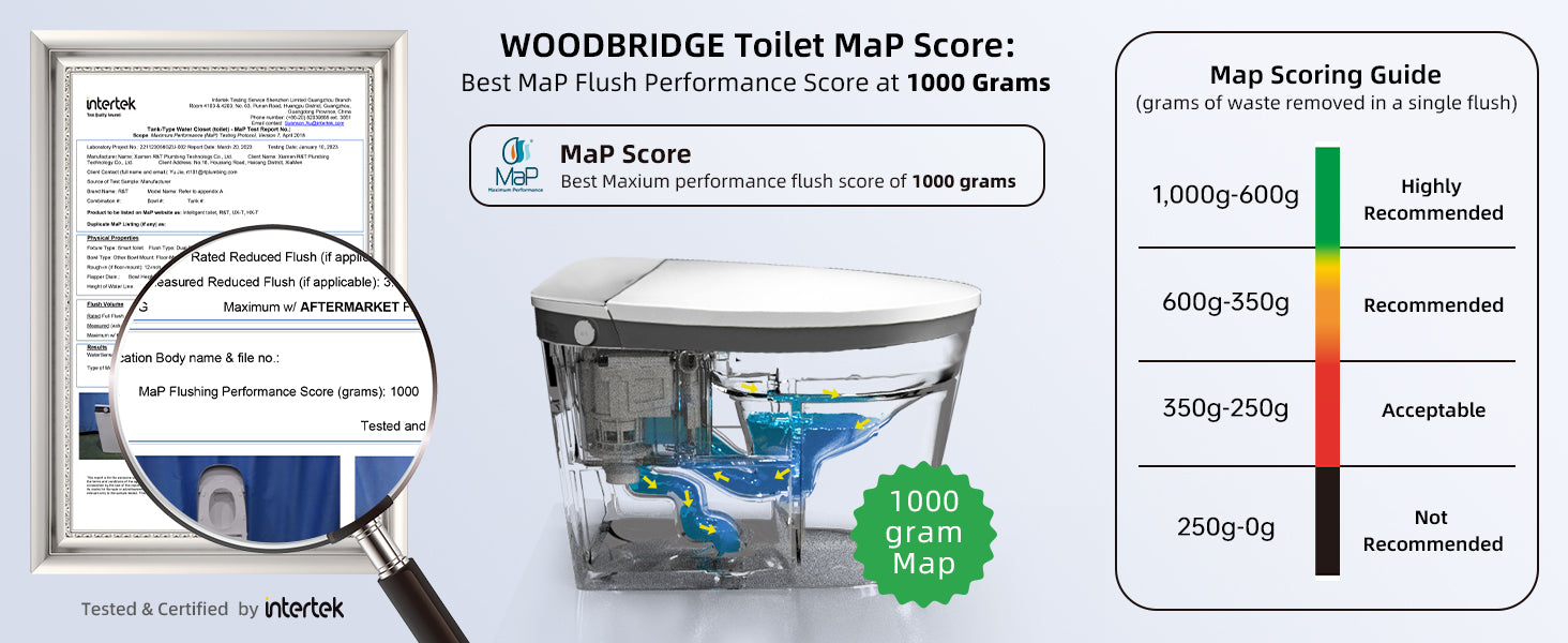 Orion Intelligent Voice-Control Bidet Toilet - 1000 gram MaP score badge