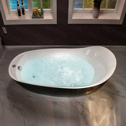 Penumbra 67" Freestanding Whirlpool Bathtub