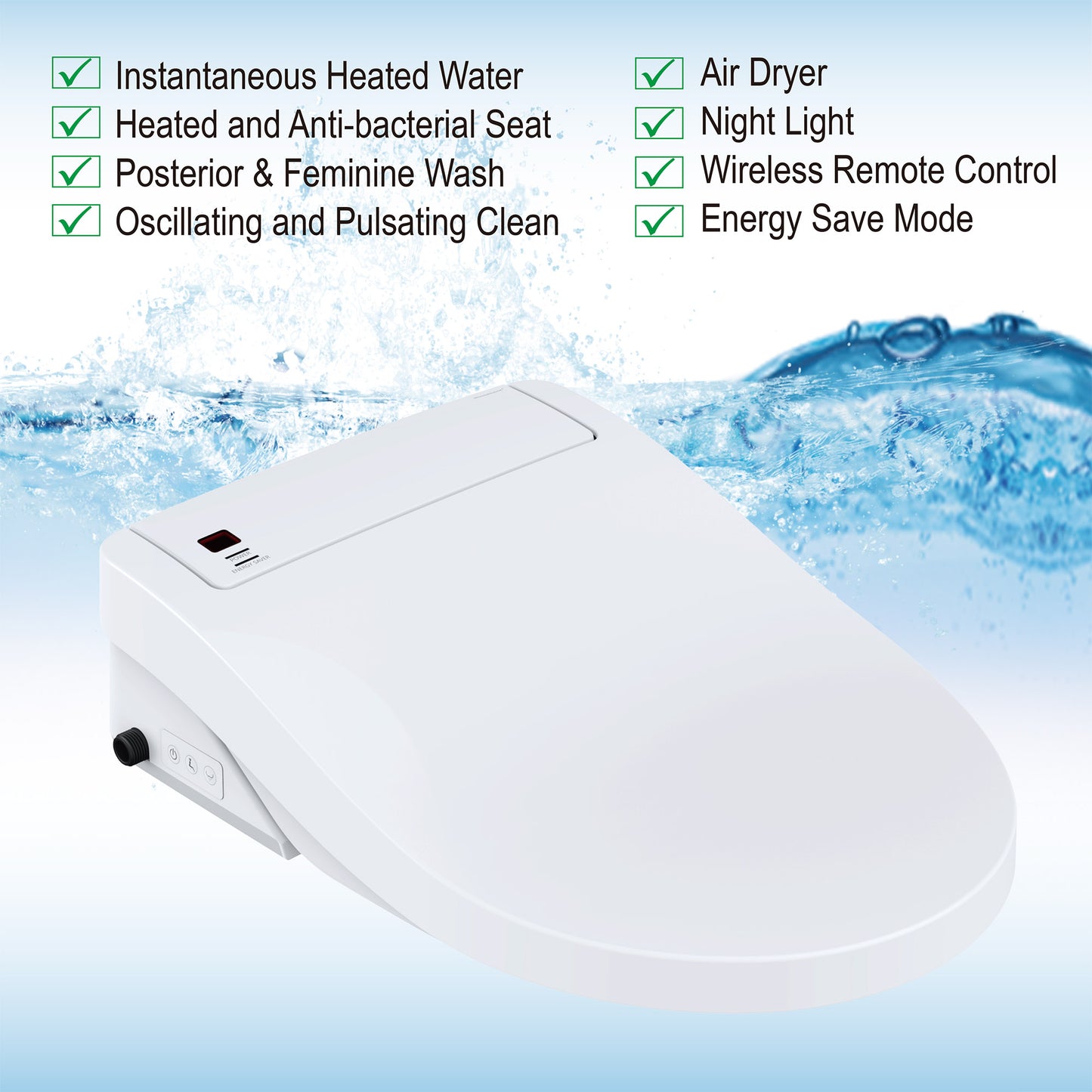 Petal Bidet Toilet Seat - side view