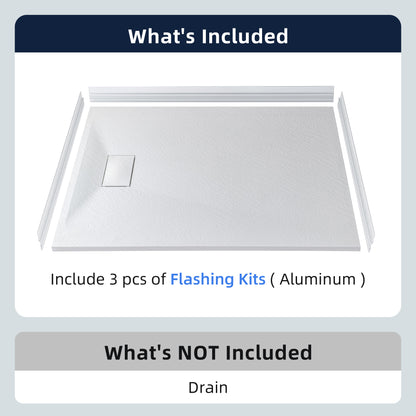 Prism Offset Zero Threshold Solid Surface Shower Base Pan