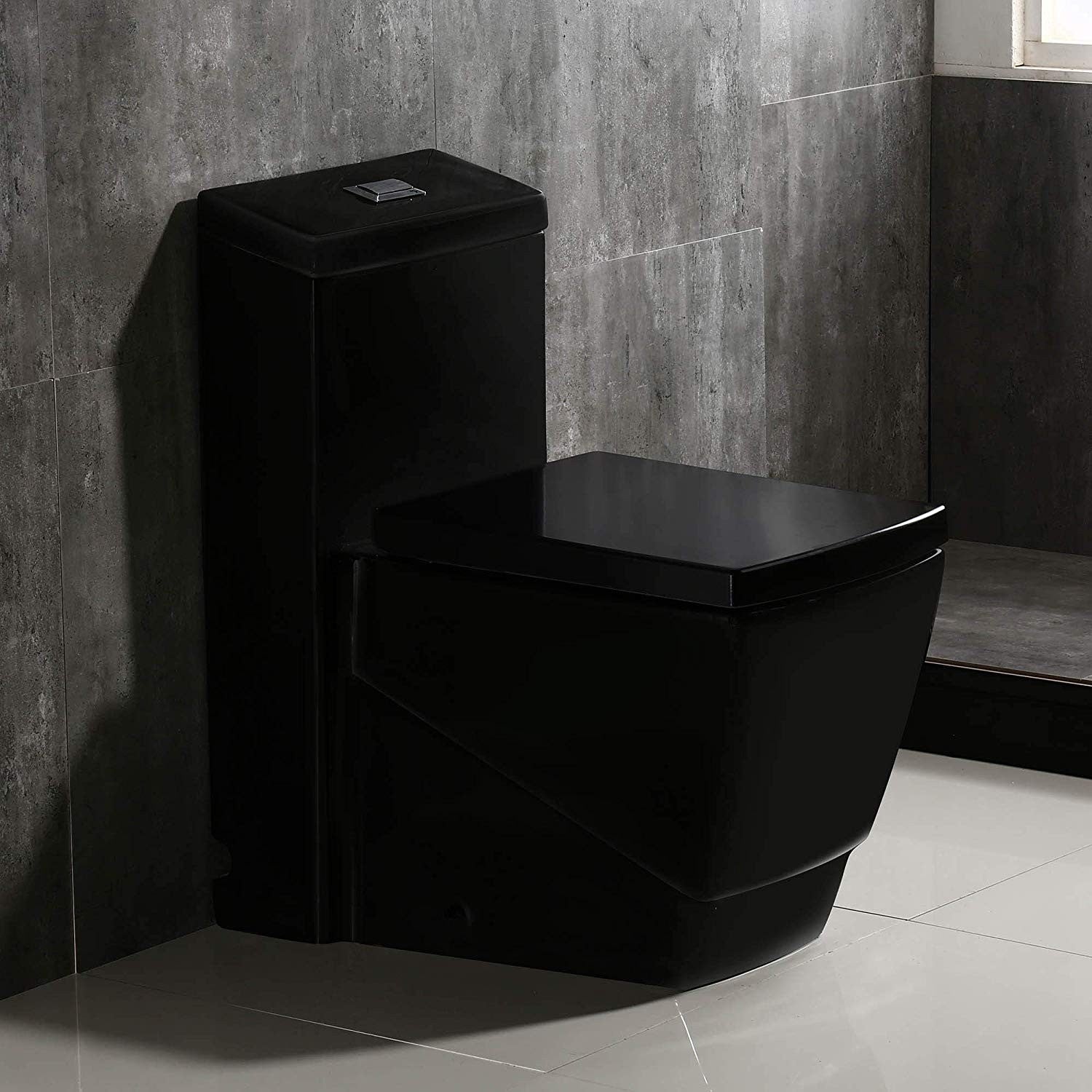Raven Square One-Piece Toilet - side view