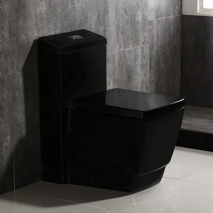 Raven Square One-Piece Toilet - side view