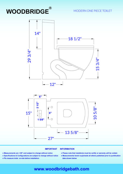Raven Square One-Piece Toilet - additional view