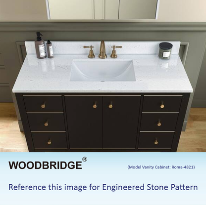 Roma 60" Freestanding Bathroom Vanity with Stone Top and Porcelain Undermount Sinks