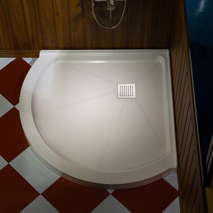 Round Neo-Angle Corner Solid Surface Shower Base Pan