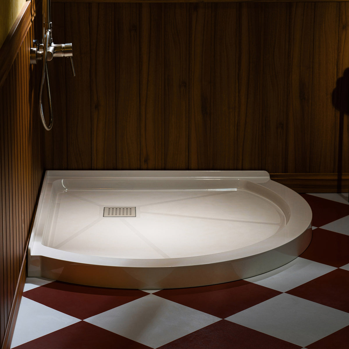 Round Neo-Angle Corner Solid Surface Shower Base Pan