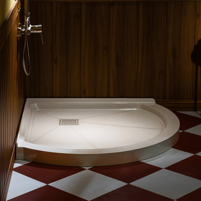 Round Neo-Angle Corner Solid Surface Shower Base Pan