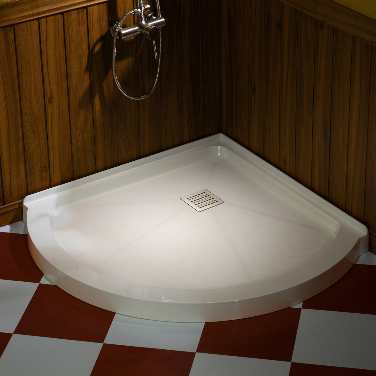 Round Neo-Angle Corner Solid Surface Shower Base Pan