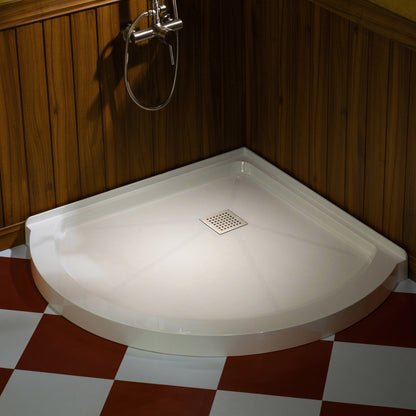 Round Neo-Angle Corner Solid Surface Shower Base Pan