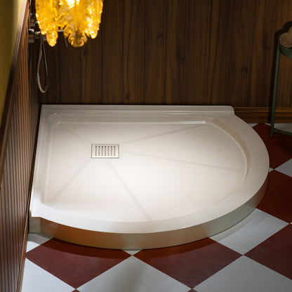 Round Neo-Angle Corner Solid Surface Shower Base Pan