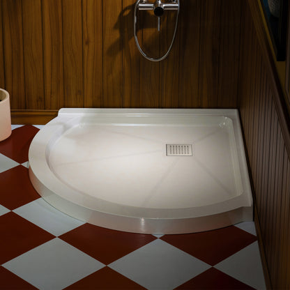 Round Neo-Angle Corner Solid Surface Shower Base Pan