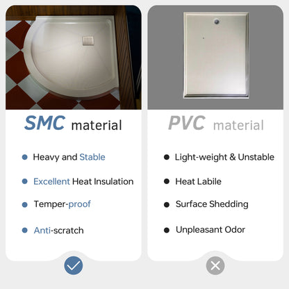 Round Neo-Angle Corner Solid Surface Shower Base Pan