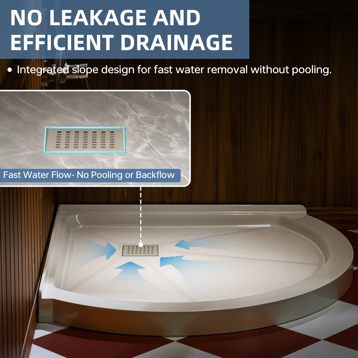 Round Neo-Angle Corner Solid Surface Shower Base Pan