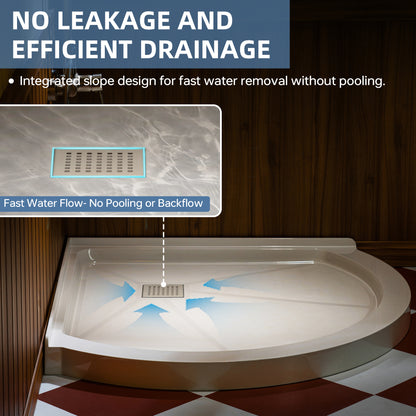 Round Neo-Angle Corner Solid Surface Shower Base Pan