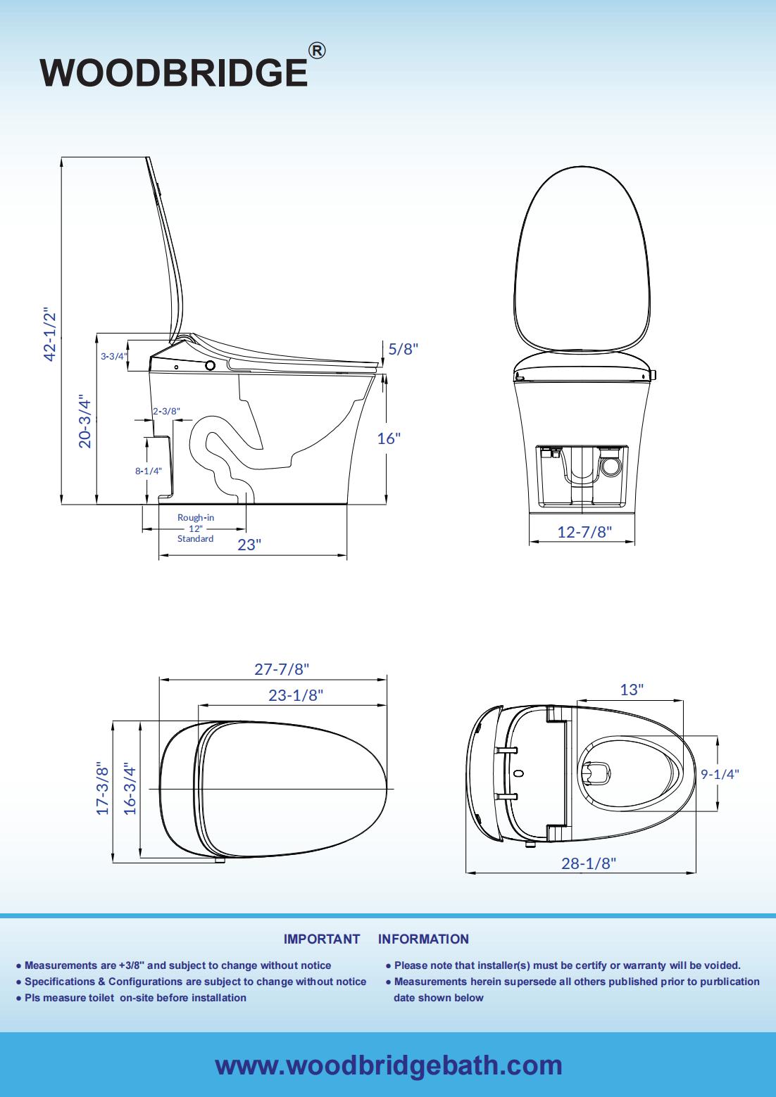 Rowan One-Piece Intelligent Bidet Toilet - additional view