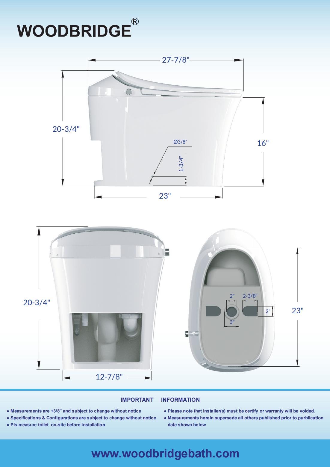 Rowan One-Piece Intelligent Bidet Toilet - additional view