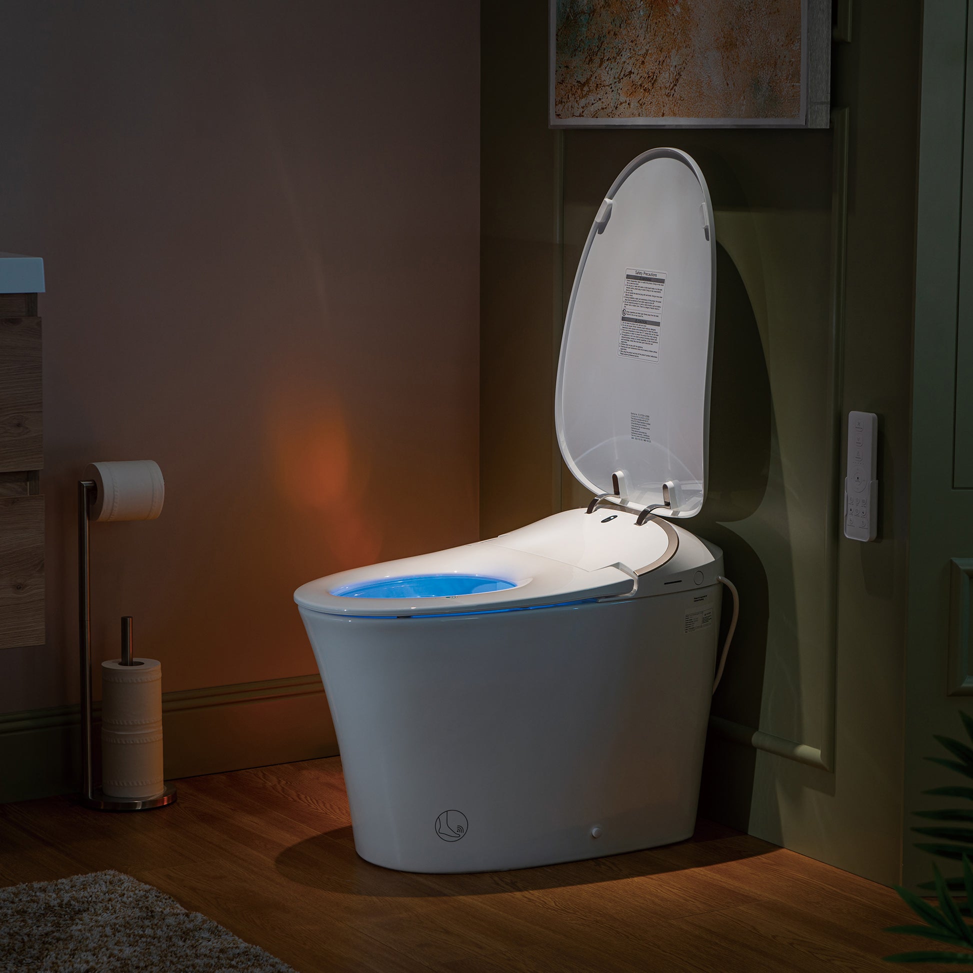 Rowan One-Piece Intelligent Bidet Toilet - rear view