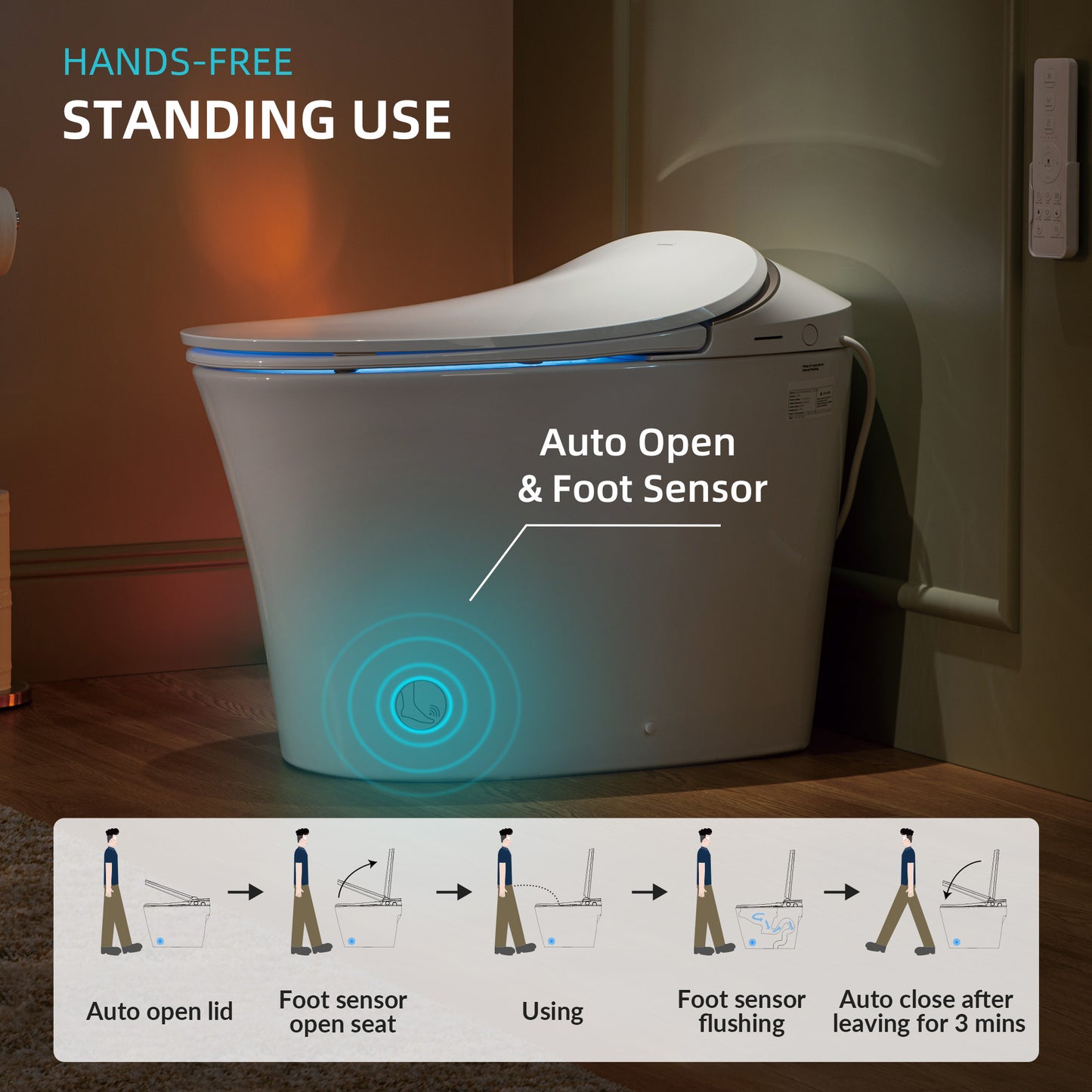 Rowan One-Piece Intelligent Bidet Toilet - seat detail