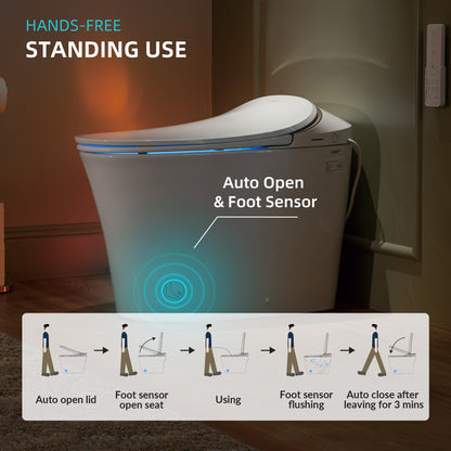 Rowan One-Piece Intelligent Bidet Toilet - lid detail