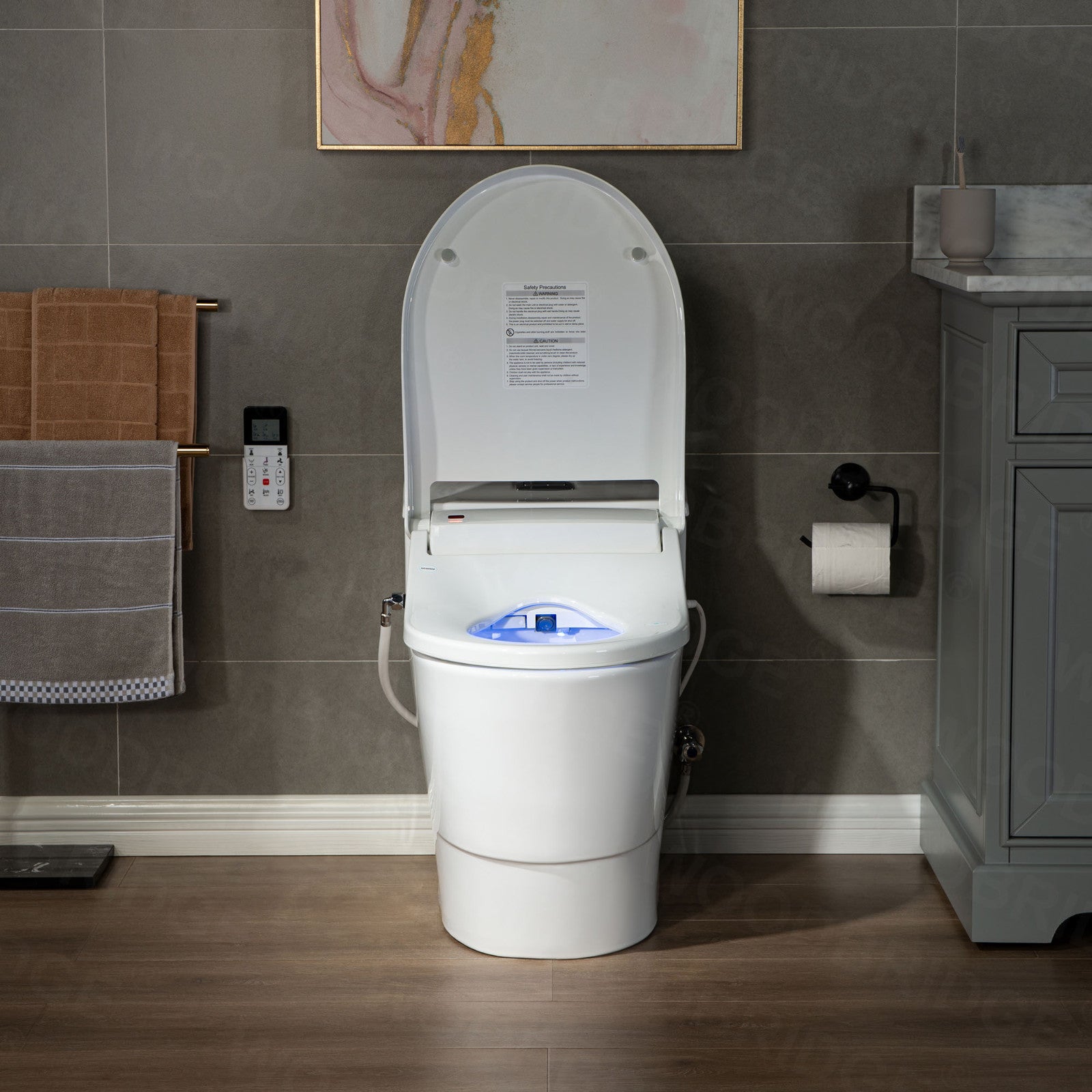 Selene Elongated Intelligent Bidet Toilet - three-quarter view