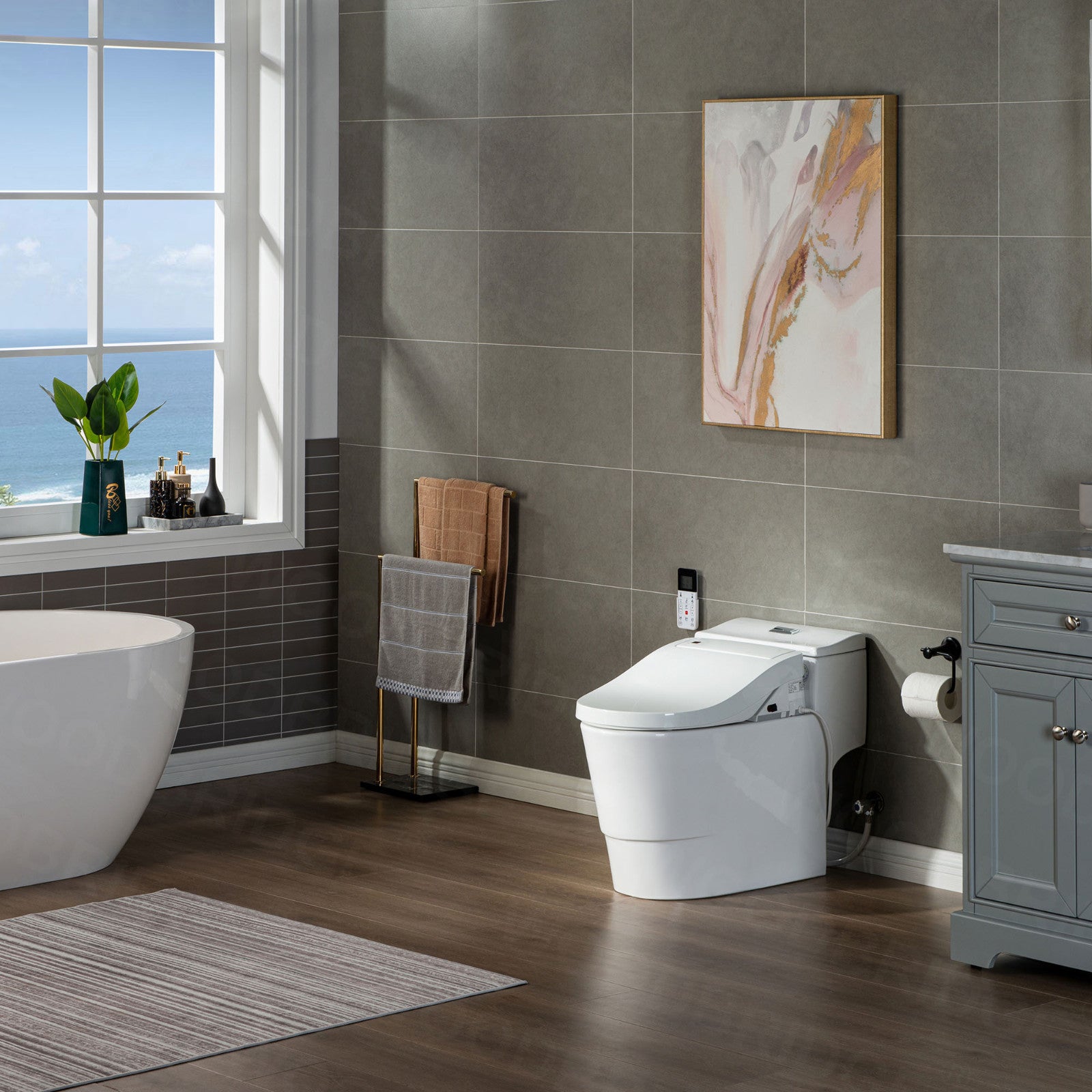 Selene Elongated Intelligent Bidet Toilet - rear view