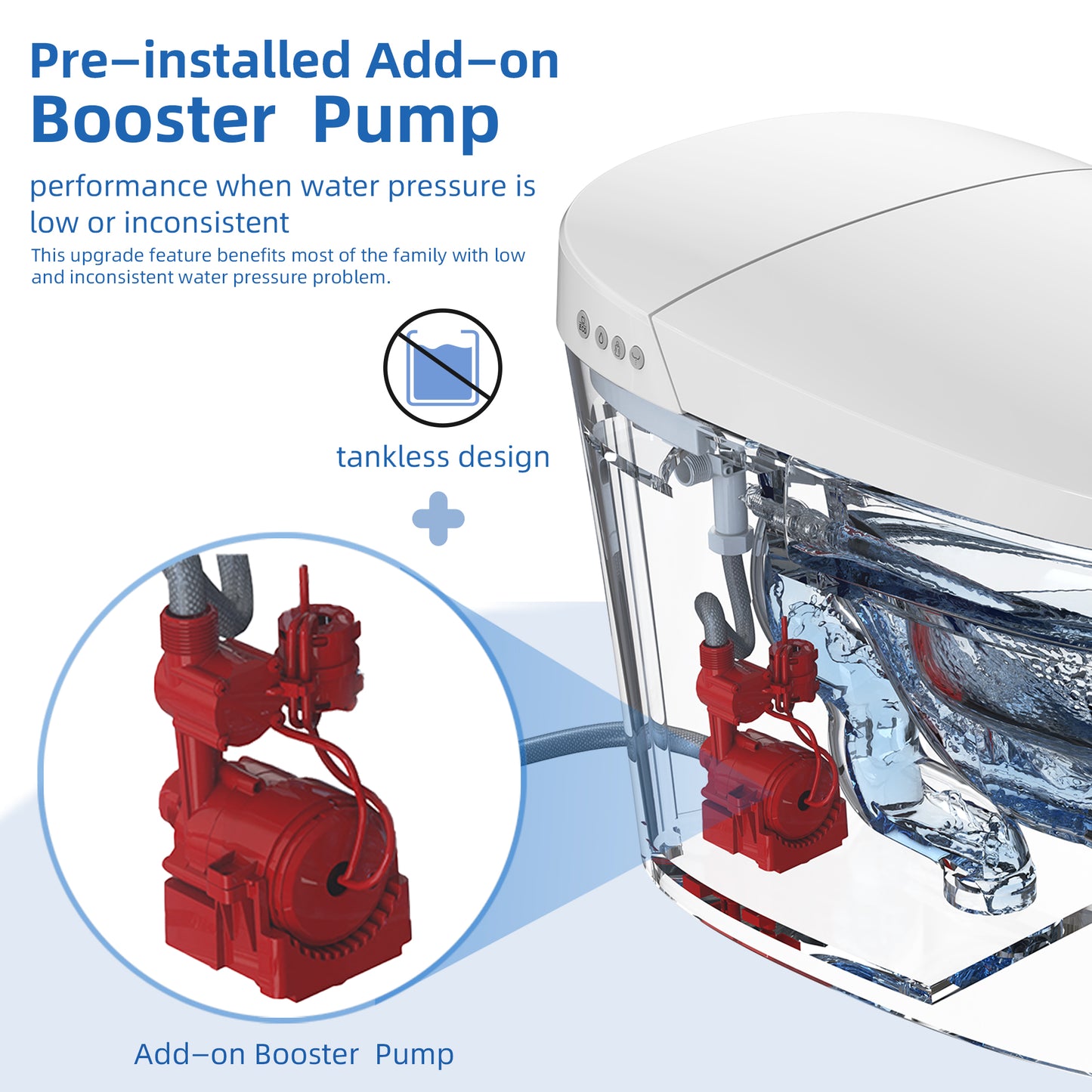 Soren Tankless Intelligent Bidet Toilet - lid detail