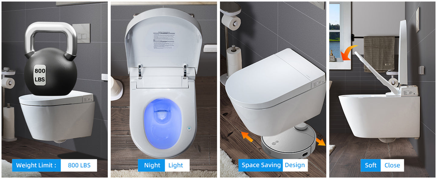 Sterling Wall-Hung Intelligent Bidet Toilet - feature detail