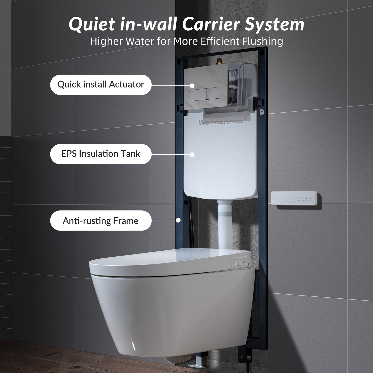 Sterling Wall-Hung Intelligent Bidet Toilet - rear view
