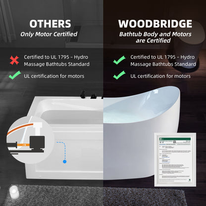 Swan 71" Freestanding Whirlpool Bathtub