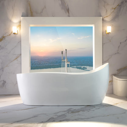 Swan 71" Freestanding Whirlpool Bathtub