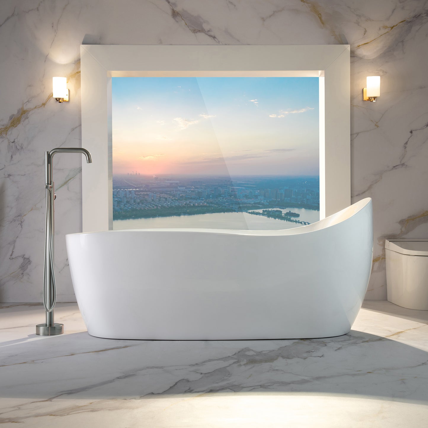 Swan 71" Freestanding Whirlpool Bathtub