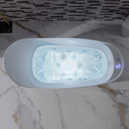 Swan 71" Freestanding Whirlpool Bathtub