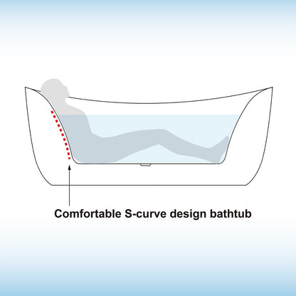 Tekne 71" Freestanding Whirlpool Bathtub