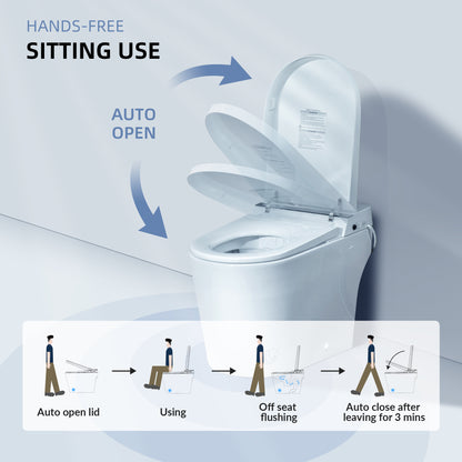 Thalia Tankless One-Piece Intelligent Bidet Toilet - rear view