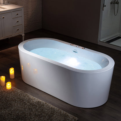 Uzu 67" Freestanding Whirlpool Bathtub