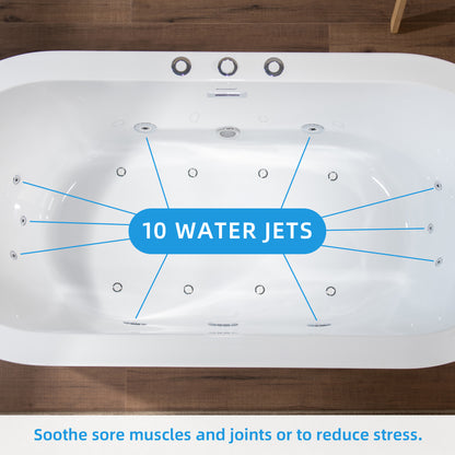 Uzu 67" Freestanding Whirlpool Bathtub