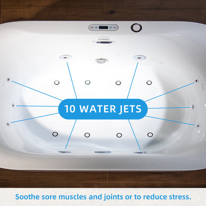 Vodor 72" Freestanding Whirlpool Bathtub