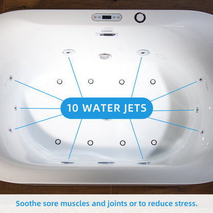 Vortice 59" Freestanding Whirlpool Bathtub