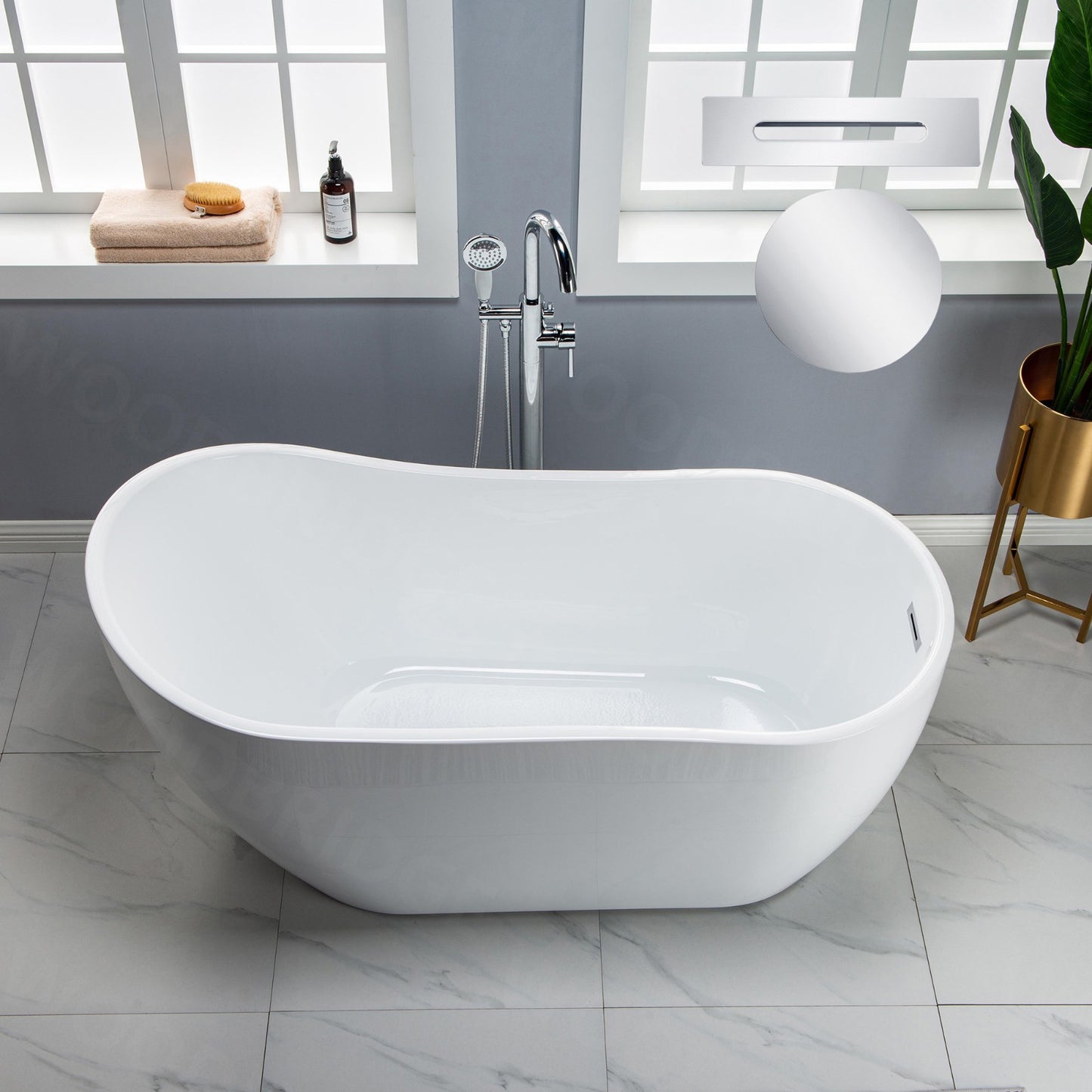 Welle 59" Freestanding Bathtub