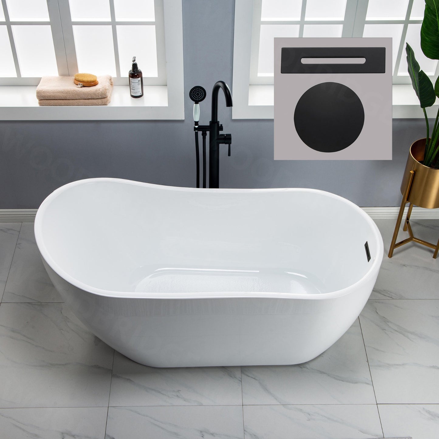 Welle 59" Freestanding Bathtub