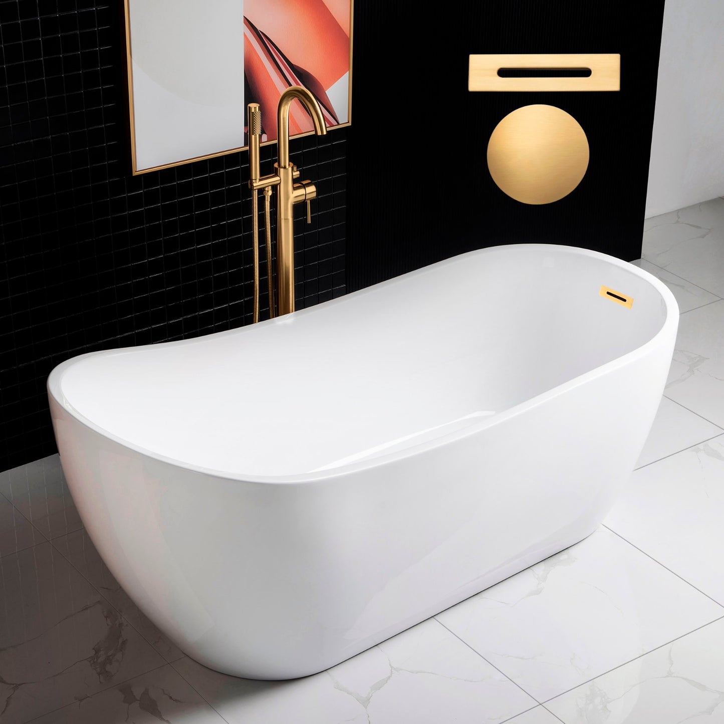 Welle 67" Freestanding Bathtub