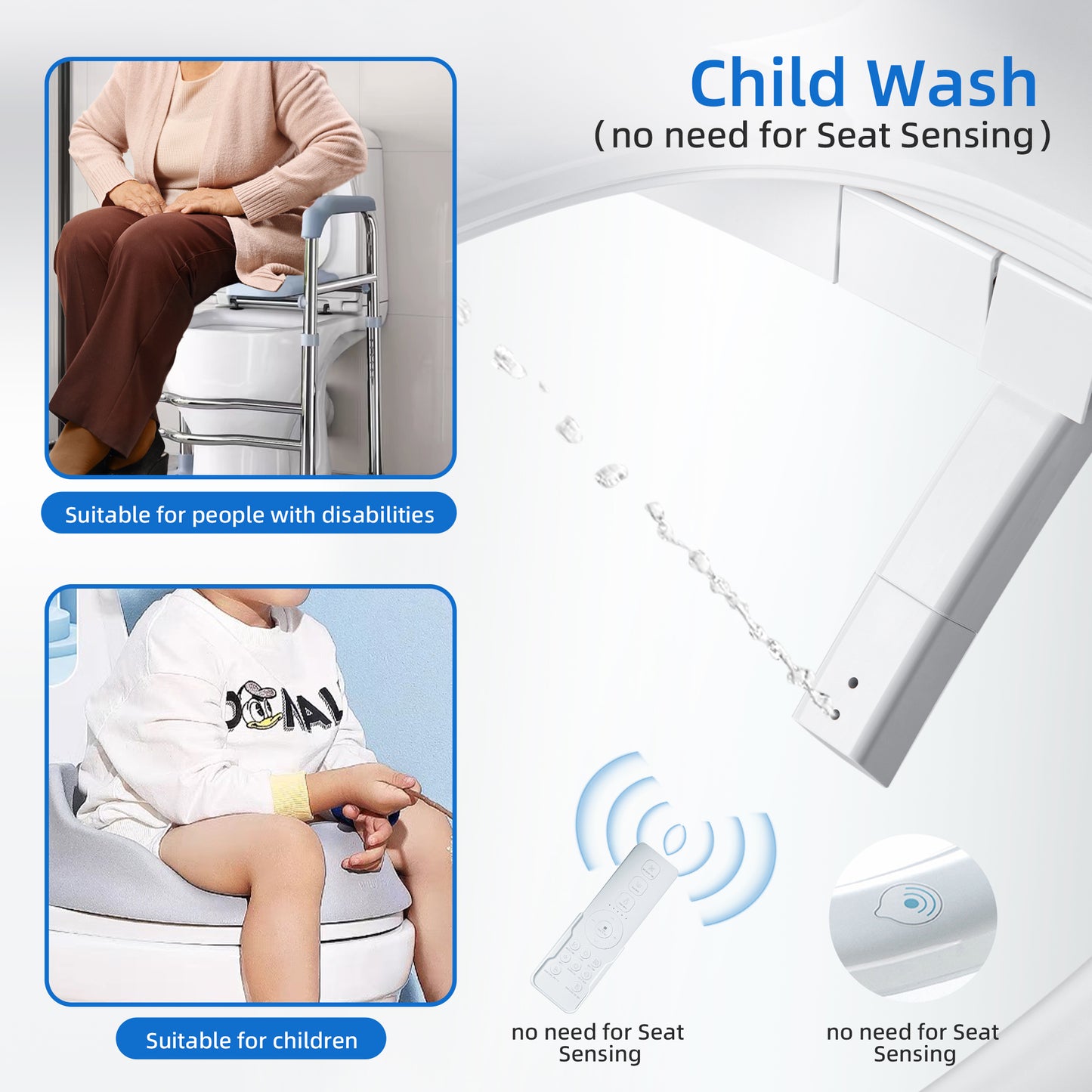 Willow Elongated Bidet Toilet Seat - remote control