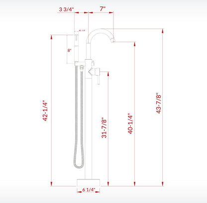 Willowleaf Freestanding Tub Faucet