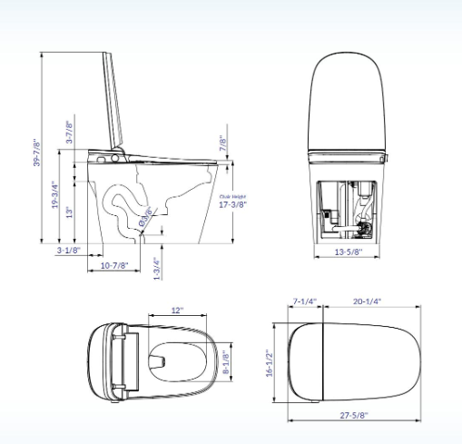 WOODBRIDGE B0930S One-Piece Intelligent Toilet with Cleaning Foam Dispenser