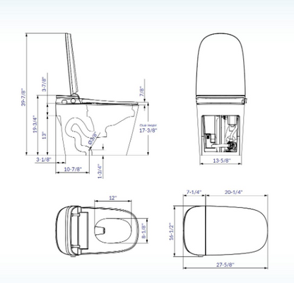 WOODBRIDGE B0930S One-Piece Intelligent Toilet with Cleaning Foam Dispenser