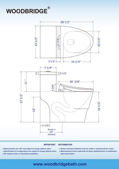 Wren Elongated Intelligent Bidet Toilet - additional view