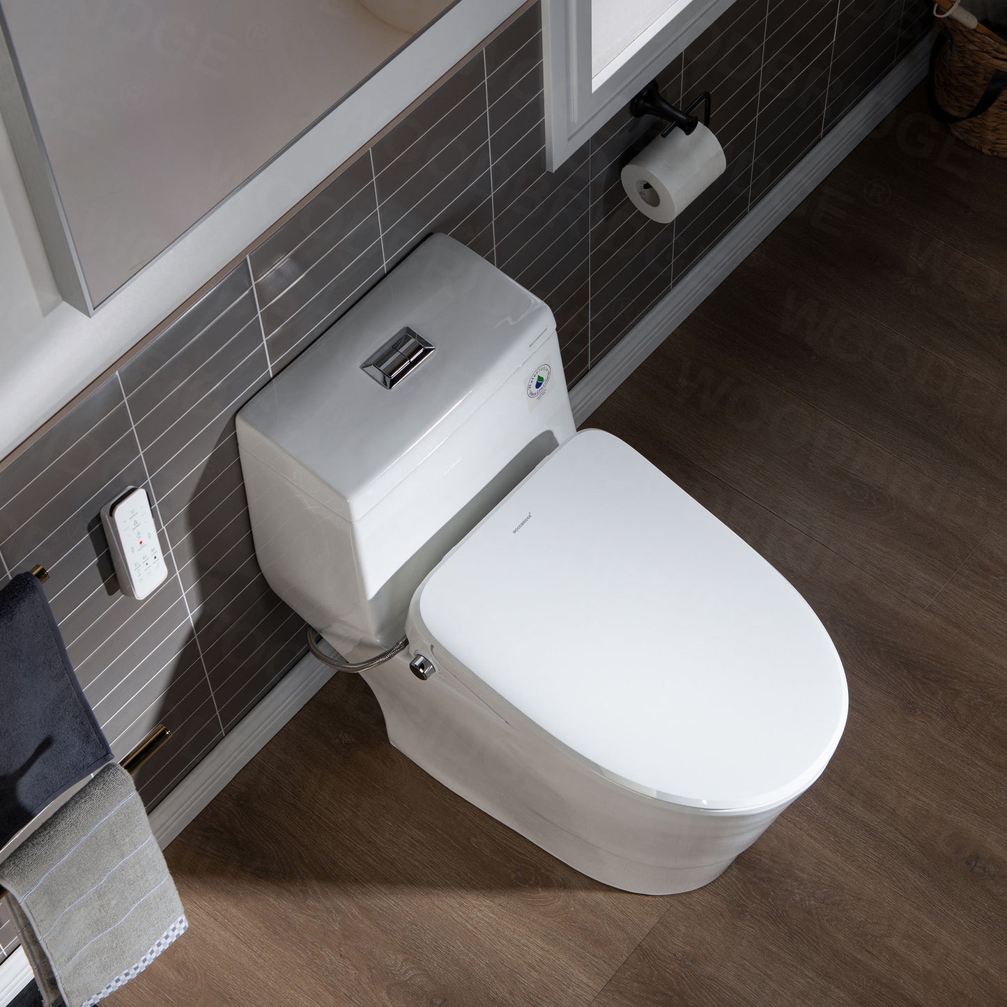 Wren Elongated Intelligent Bidet Toilet - rear view
